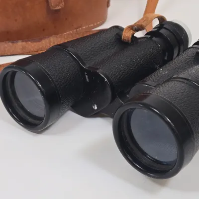 LOT 60: Vintage Amico 7x50 Coated Lens Binoculars with Leather Case