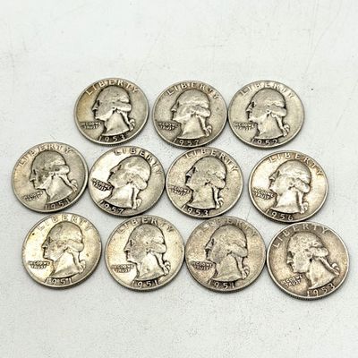 LOT 172: 1950s US Quarters (11) - 90% Silver