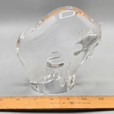 LOT 133: Murano-Style Solid Glass Bull Sculpture