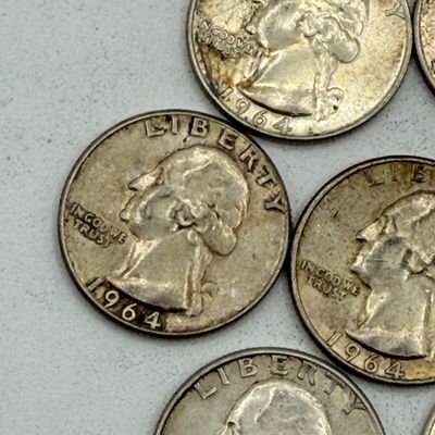 LOT 174: US Quarters - 1964 (10 coins) - 90 % Silver