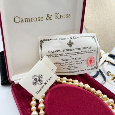 LOT 88: Costume Jewelry Collection - Camrose & Kross Jackie Kennedy Faux Pearls, Joan Rivers Statement Necklace and More