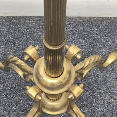 LOT 68: Vintage 1960s Hollywood Regency Brass Coat Rack / 70" Tall