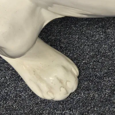 LOT 65: Vintage Large-scale White Panther Statue, Executed in a Hollywood Regency Style / 33" Tall