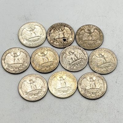 LOT 174: US Quarters - 1964 (10 coins) - 90 % Silver