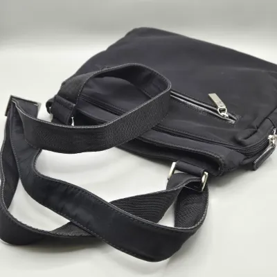 LOT 145: Black Nylon Crossbody Shoulder Bag with an Adjustable Strap by Hobo International
