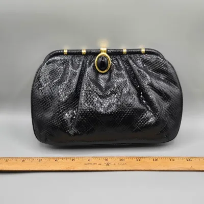 LOT 151: Vintage Ashneil Black Clutch Purse