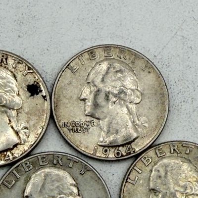 LOT 174: US Quarters - 1964 (10 coins) - 90 % Silver
