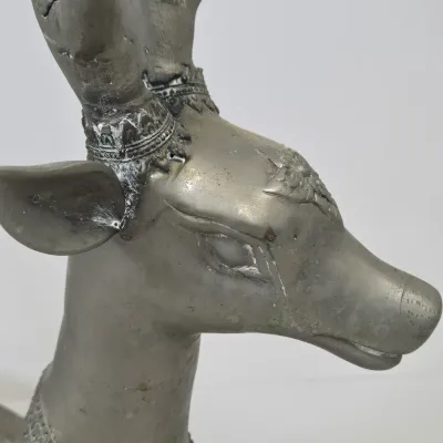 LOT 67: 1970s Hollywood Regency Style Metal Deer, Featuring Intricate Etched Detailing/ 20" Tall