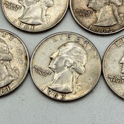 LOT 169: 1960s Silver Quarters (10) - 90% Silver