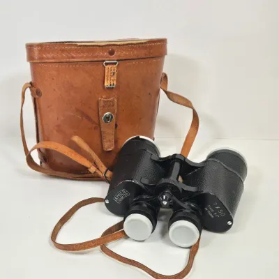 LOT 60: Vintage Amico 7x50 Coated Lens Binoculars with Leather Case