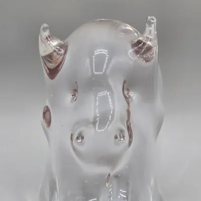 LOT 133: Murano-Style Solid Glass Bull Sculpture