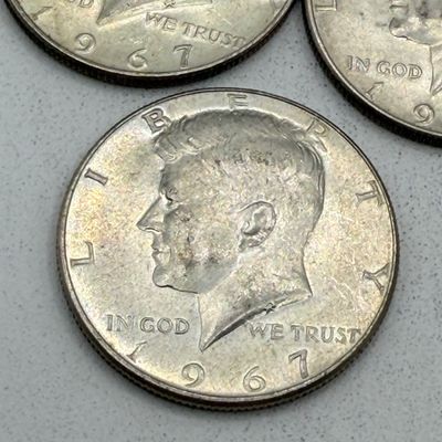 LOT 177: Kennedy Half Dollar Coins (10) 1967 - 40% Silver