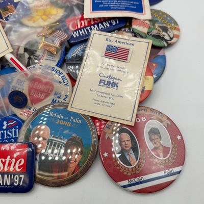 LOT 85: Big Lot of Political Pins. Buttons and More