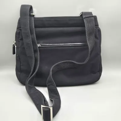 LOT 145: Black Nylon Crossbody Shoulder Bag with an Adjustable Strap by Hobo International