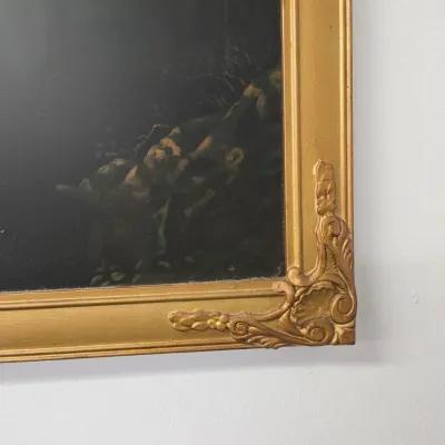 LOT 71: Vintage Framed Color Lithograph Print Titled "Christ on the Mount of Olives" / 32.5x16.5"