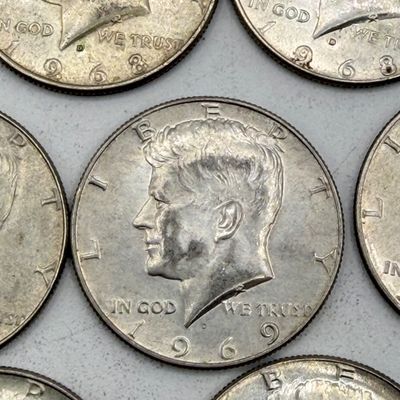 LOT 171: Kennedy Half Dollar Coins (11) - 1968 - 1969 - 40% Silver