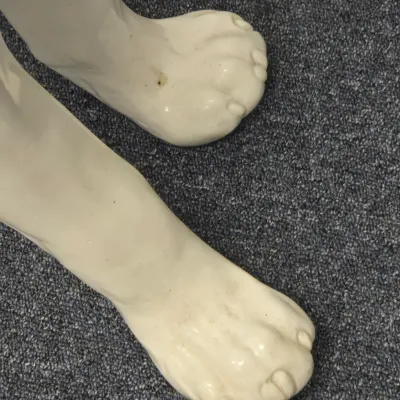 LOT 65: Vintage Large-scale White Panther Statue, Executed in a Hollywood Regency Style / 33" Tall