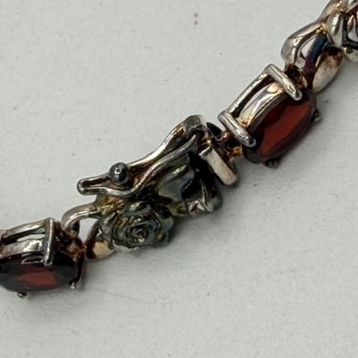 LOT 161: Sterling Silver Jewelry - Tennis Bracelet, Necklace w/ Pendant, Gold Vermeil Chain - 18.6 gtw