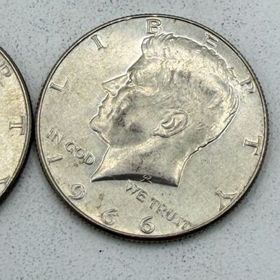 LOT 175: Kennedy Half Dollar Coins (12) 1966, 1967 - 40% Silver