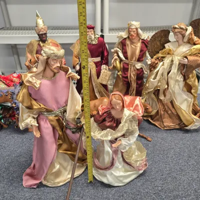 LOT 75: Vintage Dromedary Camel Figurines and Nativity Set Including 3 Kings, Mary, Joseph, Baby Jesus, and More