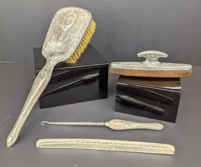 Sterling Silver Monogrammed Vanity Set