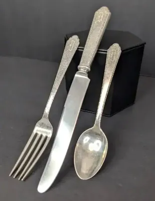 Sterling Silver Monogrammed Single Cutlery Set