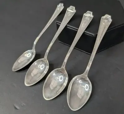 Sterling Silver Monogrammed Cocktail Spoon Set
