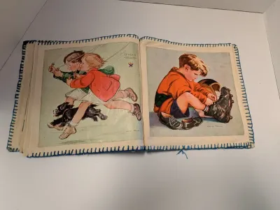 Vintage Cloth Book - Pages Are From Good Housing Covers Pages Are Laminated