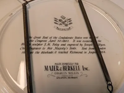 Maier & Berkele Confederate Seal Plates