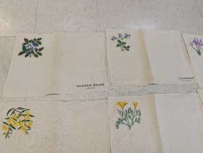Embroidered State Flower Napkins