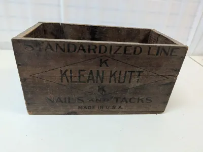 Antique Klean Kutt Nails & Tacks Wooden Advertising Crate Shoe Repairing