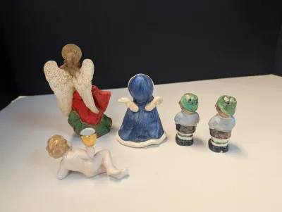 Porcelain Angel Figurines & Hummel Goebel Shakers