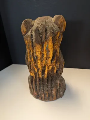 10" Wooden Carved Bear - Possibly Carved With A Chainsaw
