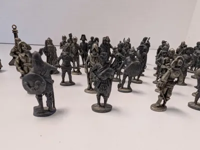 Vintage Pewter Historical and Military Figurines