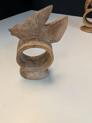 Vintage Wood Safari Animal Napkin Rings Set Of 7