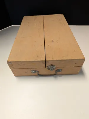 Vintage Tool Set Inside A Wooden Latched Box