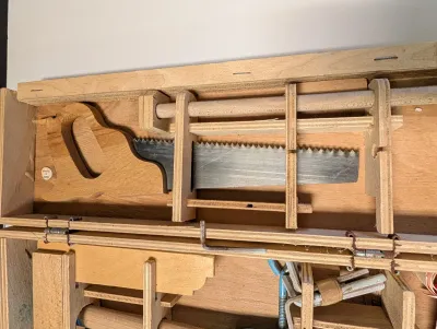 Vintage Tool Set Inside A Wooden Latched Box
