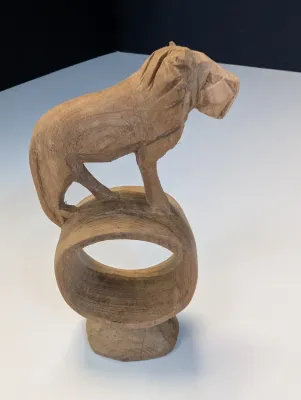 Vintage Wood Safari Animal Napkin Rings Set Of 7