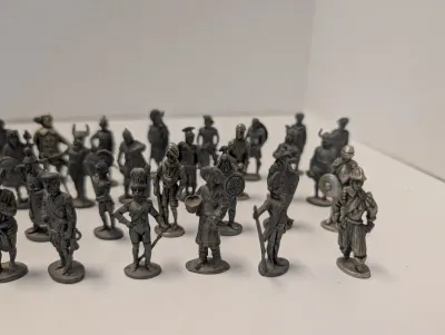 Vintage Pewter Historical and Military Figurines