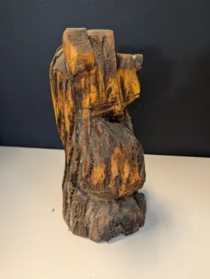 10" Wooden Carved Bear - Possibly Carved With A Chainsaw