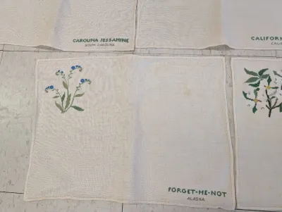 Embroidered State Flower Napkins