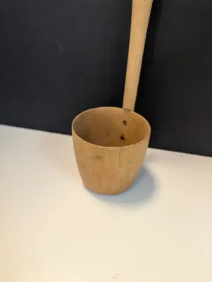 Hand Made Wooden Soup Ladle, Long Handle