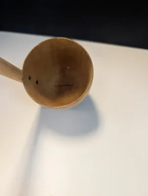 Hand Made Wooden Soup Ladle, Long Handle