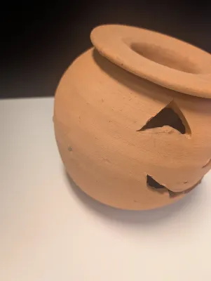 Handmade Terra Cotta Jack-O-Lantern Pottery From Gillsville GA