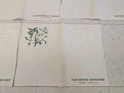 Embroidered State Flower Napkins