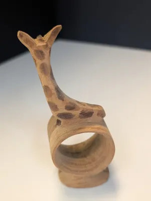 Vintage Wood Safari Animal Napkin Rings Set Of 7