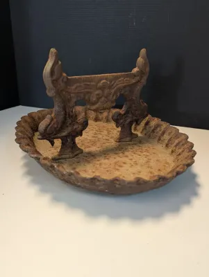 Antique Cast Iron Gargoyle Boot Scraper With Pan #5300/#5600