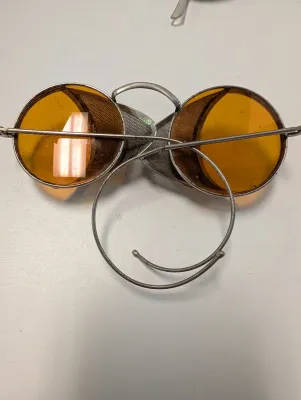 Vintage 1940's WWII Rare Welsh Amber Motorcycle Sunglasses Steam Punk & Steam Punk Polarized Glasses