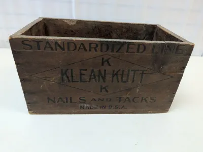 Antique Klean Kutt Nails & Tacks Wooden Advertising Crate Shoe Repairing