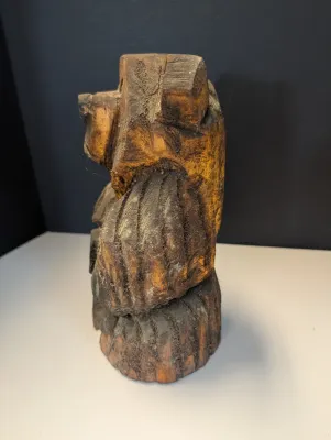 10" Wooden Carved Bear - Possibly Carved With A Chainsaw